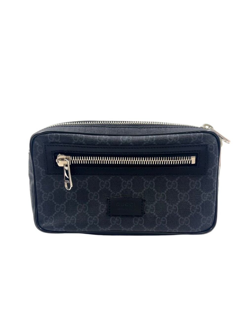 Gucci Soft GG Supreme Sherry Line Leather Dark Gray Black Multicolor Belt